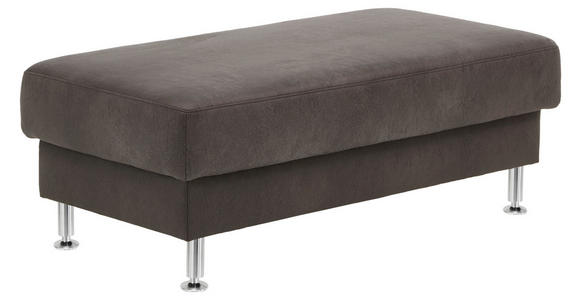 ECKSOFA Anthrazit Mikrofaser  - Anthrazit/Alufarben, Design, Textil/Metall (275/242cm) - Dieter Knoll