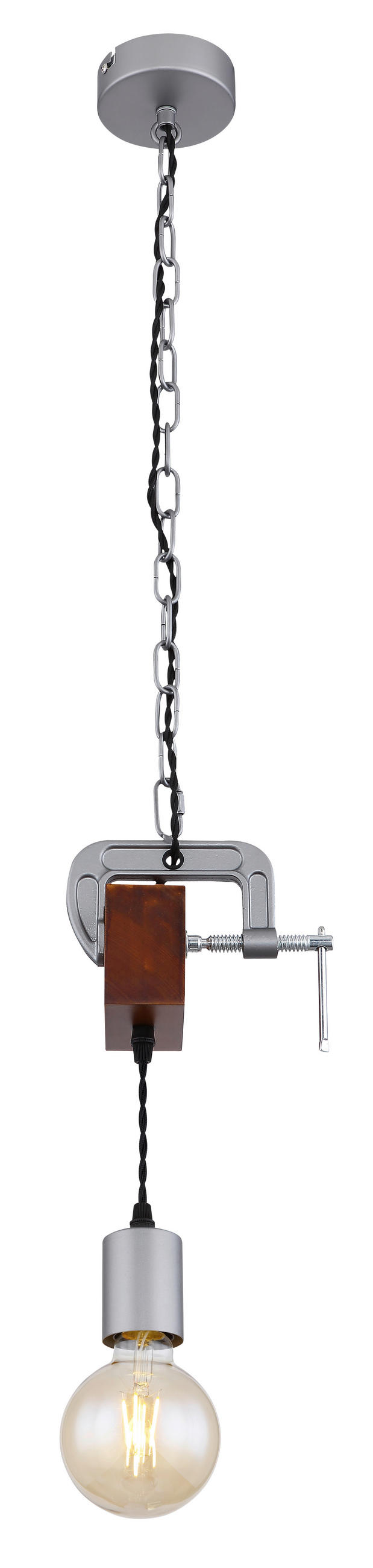 VISEČA SVETILKA  Ludi   14/10/120 cm         E27 - barve cinka/rjava, Trendi, kovina/tekstil (14/10/120cm) - Globo