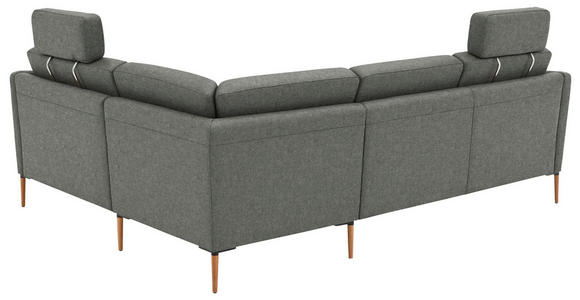 ECKSOFA  in Flachgewebe Graugrün  238/186 cm  - Eichefarben/Graugrün, Design, Holz/Textil (238/186cm) - Valnatura