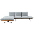 ECKSOFA  in Flachgewebe Hellgrau  159/314 cm  - Hellgrau/Schwarz, Design, Holz/Textil (159/314cm) - Dieter Knoll