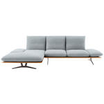 ECKSOFA  in Flachgewebe Hellgrau  159/314 cm  - Hellgrau/Schwarz, Design, Holz/Textil (159/314cm) - Dieter Knoll