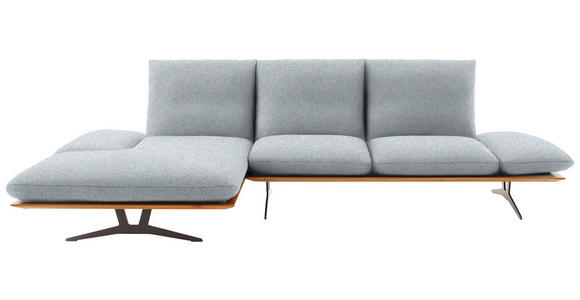 ECKSOFA  in Flachgewebe Hellgrau  159/314 cm  - Hellgrau/Schwarz, Design, Holz/Textil (159/314cm) - Dieter Knoll