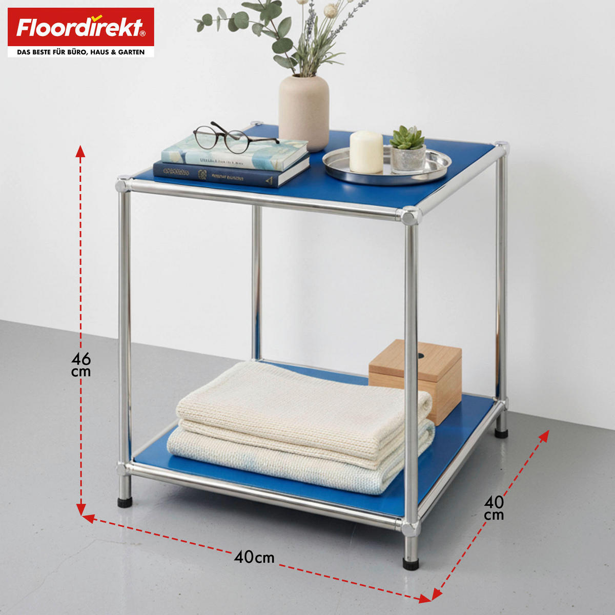 STANDREGAL Blau  - Blau, Basics, Metall (40/46/40cm) - Floordirekt