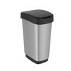 ABFALLEIMER TWIST 50 L  - Silberfarben/Schwarz, Basics, Kunststoff (40,1/29,8/60,2cm) - Rotho