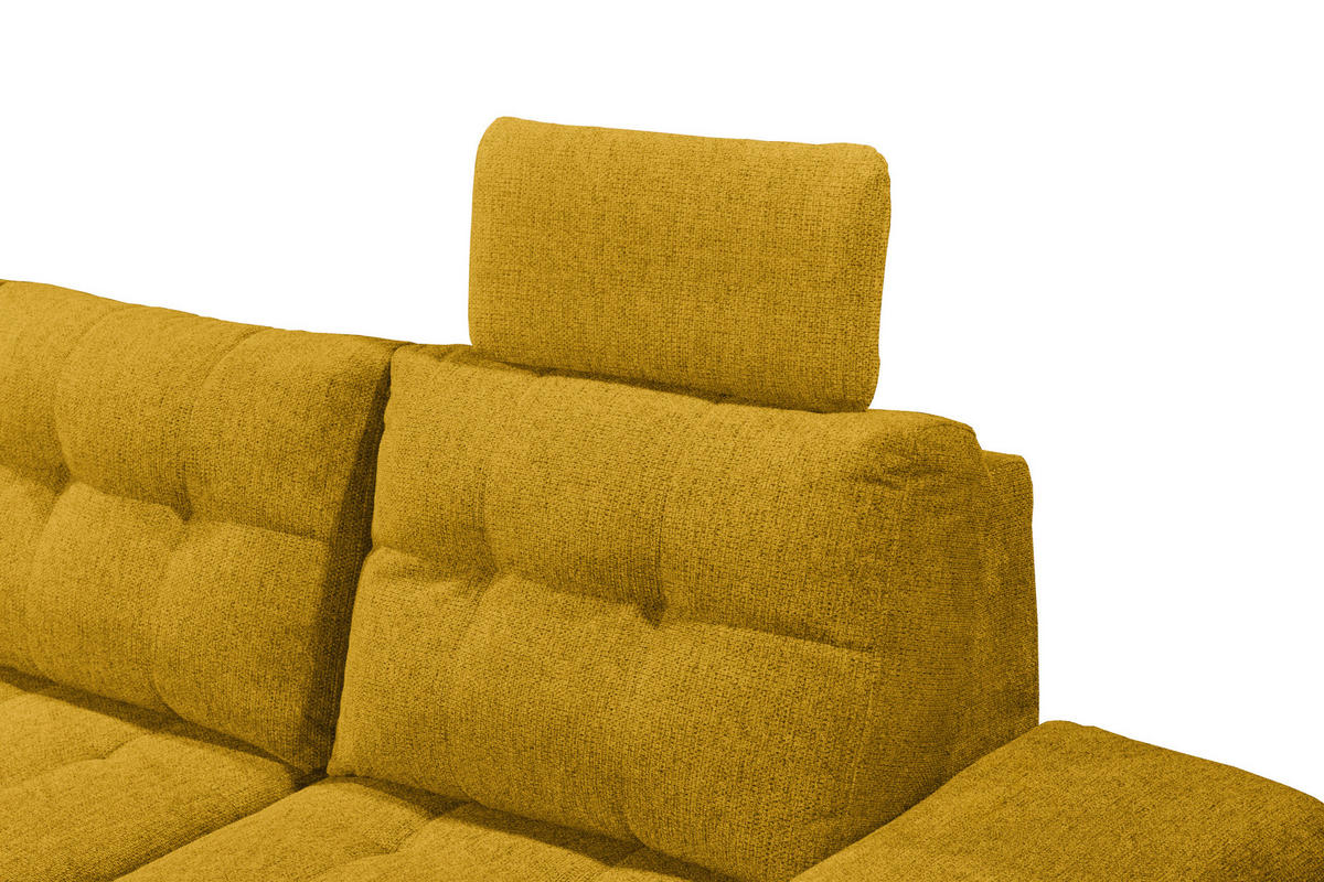WOHNLANDSCHAFT Gelb Webstoff  - Gelb/Schwarz, KONVENTIONELL, Kunststoff/Textil (218/324/170cm) - Carryhome