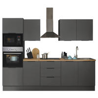 KÜCHENBLOCK MULTAN  in Graphitfarben  - Schwarz/Graphitfarben, Basics, Holzwerkstoff/Metall (270/211/60cm) - Carryhome