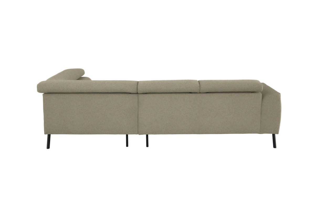 ECKSOFA in Chenille Beige  280/205 cm  - Beige/Schwarz, Design, Textil/Metall (280/205cm) - Xora