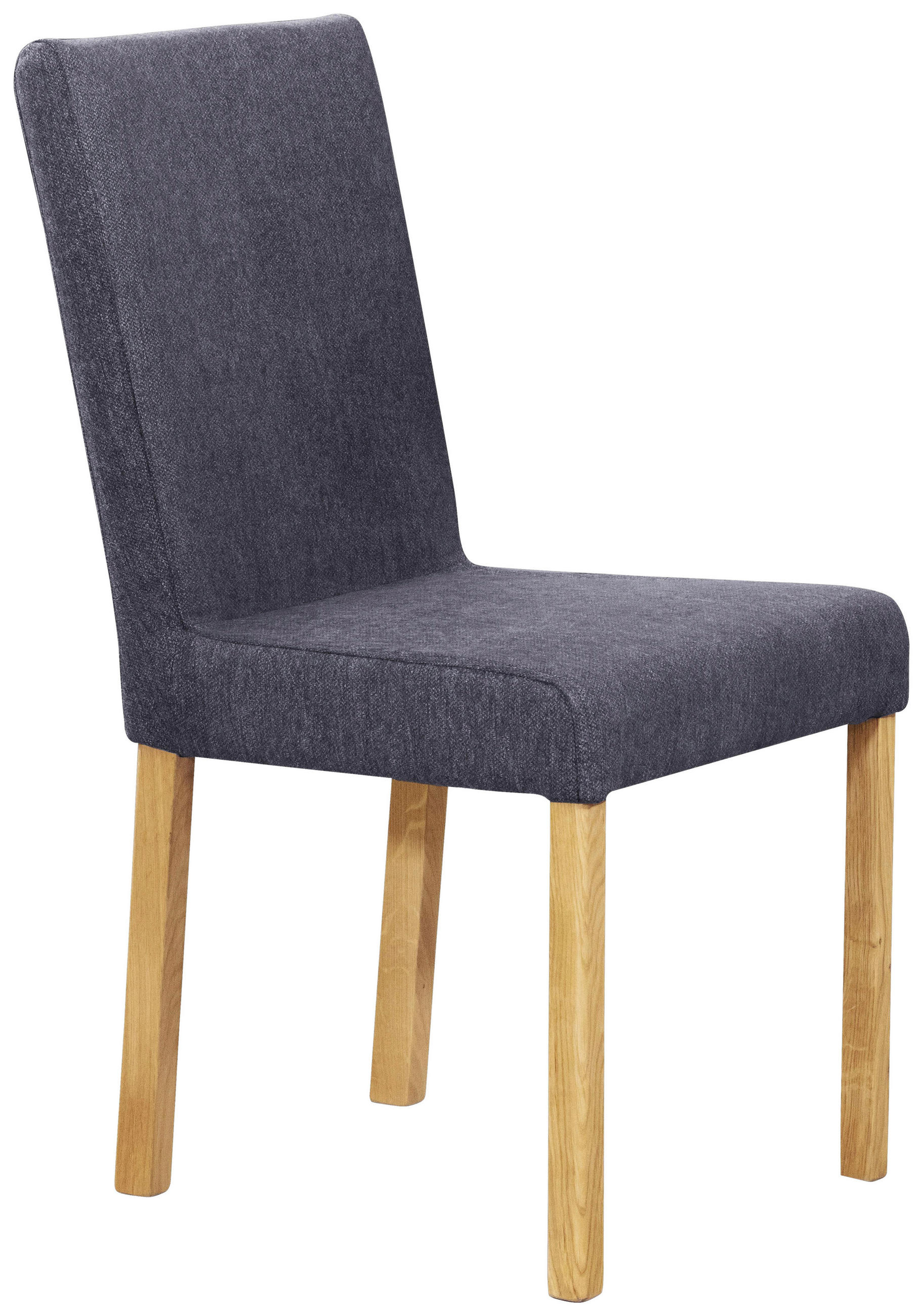 STUHL Webstoff Eichefarben, Blau Eiche vollmassiv  - Blau/Eichefarben, KONVENTIONELL, Holz/Textil (47/94/59cm) - Linea Natura
