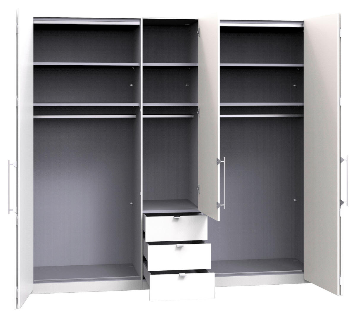 FALTTÜRENSCHRANK  in Trüffeleichefarben, Magnolie  - Chromfarben/Magnolie, KONVENTIONELL, Glas/Holzwerkstoff (250/216/58cm) - Venda