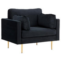 FÅTÖLJ i metall, textil svart, ljusbrun  - ljusbrun/svart, Design, metall/textil (110/84/86cm) - Livetastic