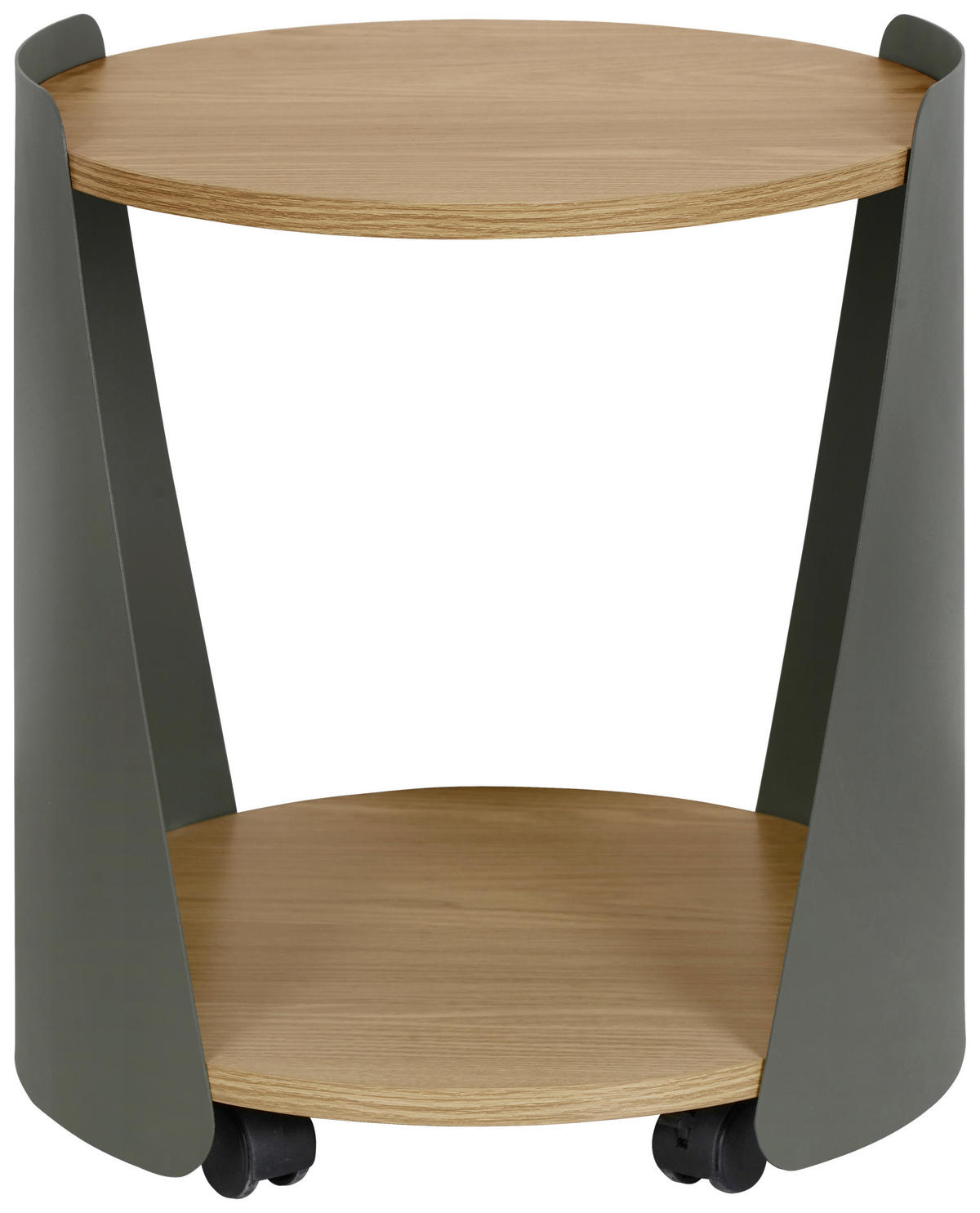 BEISTELLTISCH in Metall, Holzwerkstoff einfacher Aufbau 40/39,5/47 cm  - Naturfarben/Grün, Trend, Holzwerkstoff/Kunststoff (40/39,5/47cm) - Xora