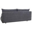 SCHLAFSOFA in Webstoff, Plüsch Grau  - Schwarz/Grau, KONVENTIONELL, Textil (203/72-96/98cm) - Novel