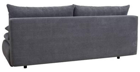 SCHLAFSOFA in Webstoff, Plüsch Grau  - Schwarz/Grau, KONVENTIONELL, Textil (203/72-96/98cm) - Novel