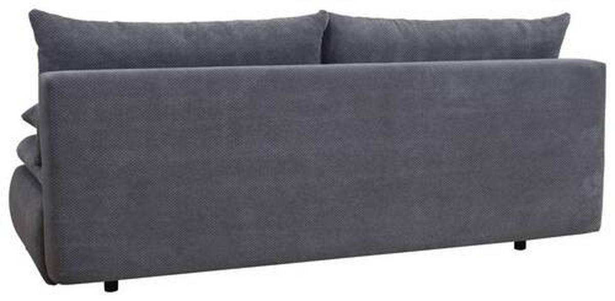 SCHLAFSOFA in Webstoff, Plüsch Grau  - Schwarz/Grau, Konventionell, Textil (203/72-96/98cm) - Novel