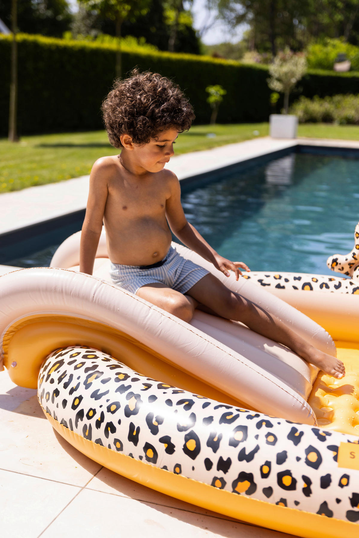 SPIELPOOL Beige Leopard 215/84/156 cm  - Beige, Basics, Kunststoff (215/84/156cm)