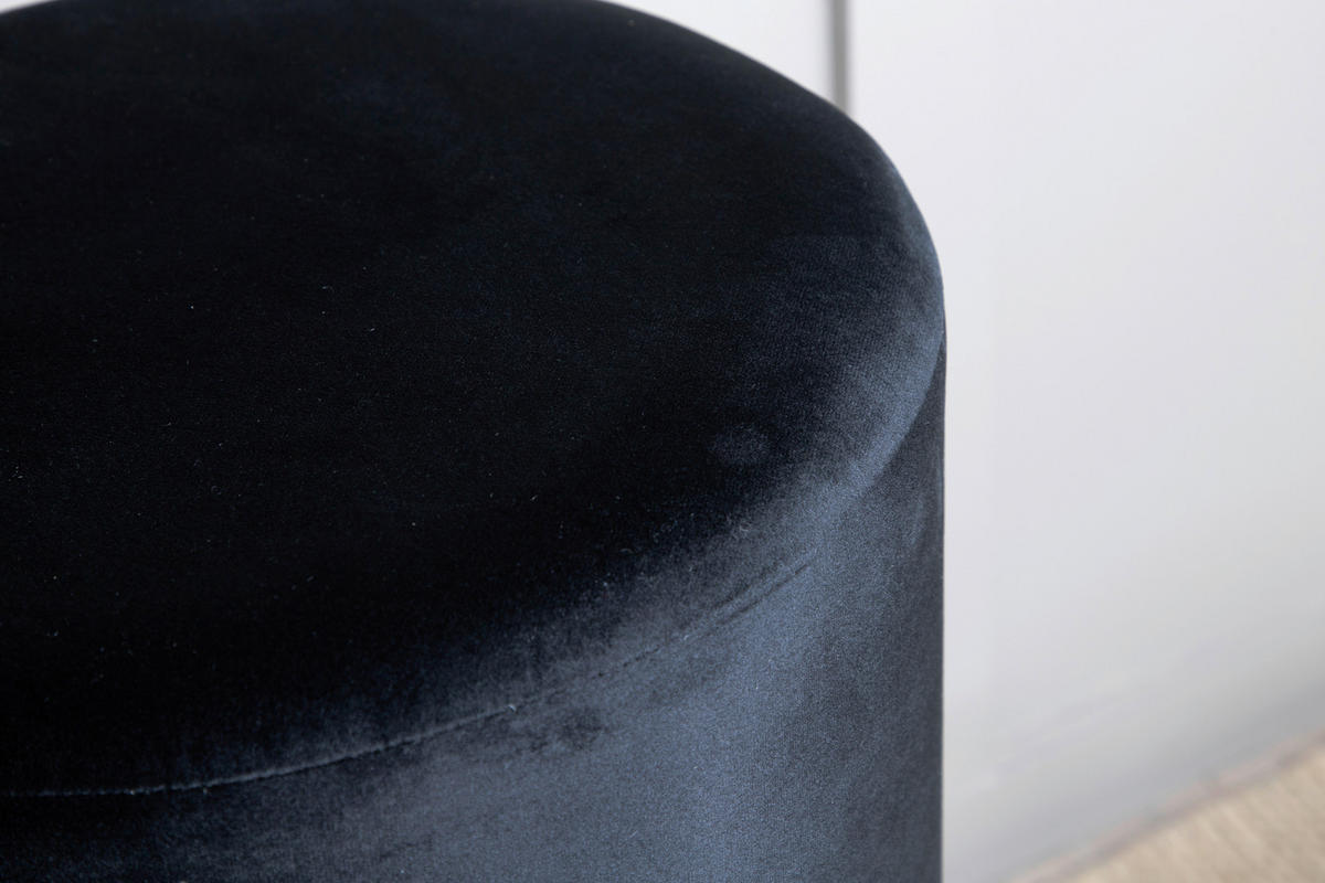 POUF in Schwarz, Goldfarben Textil, Kunststoff Schwarz  - Goldfarben/Schwarz, Basics, Kunststoff/Textil (35/42.5/35cm) - Livetastic