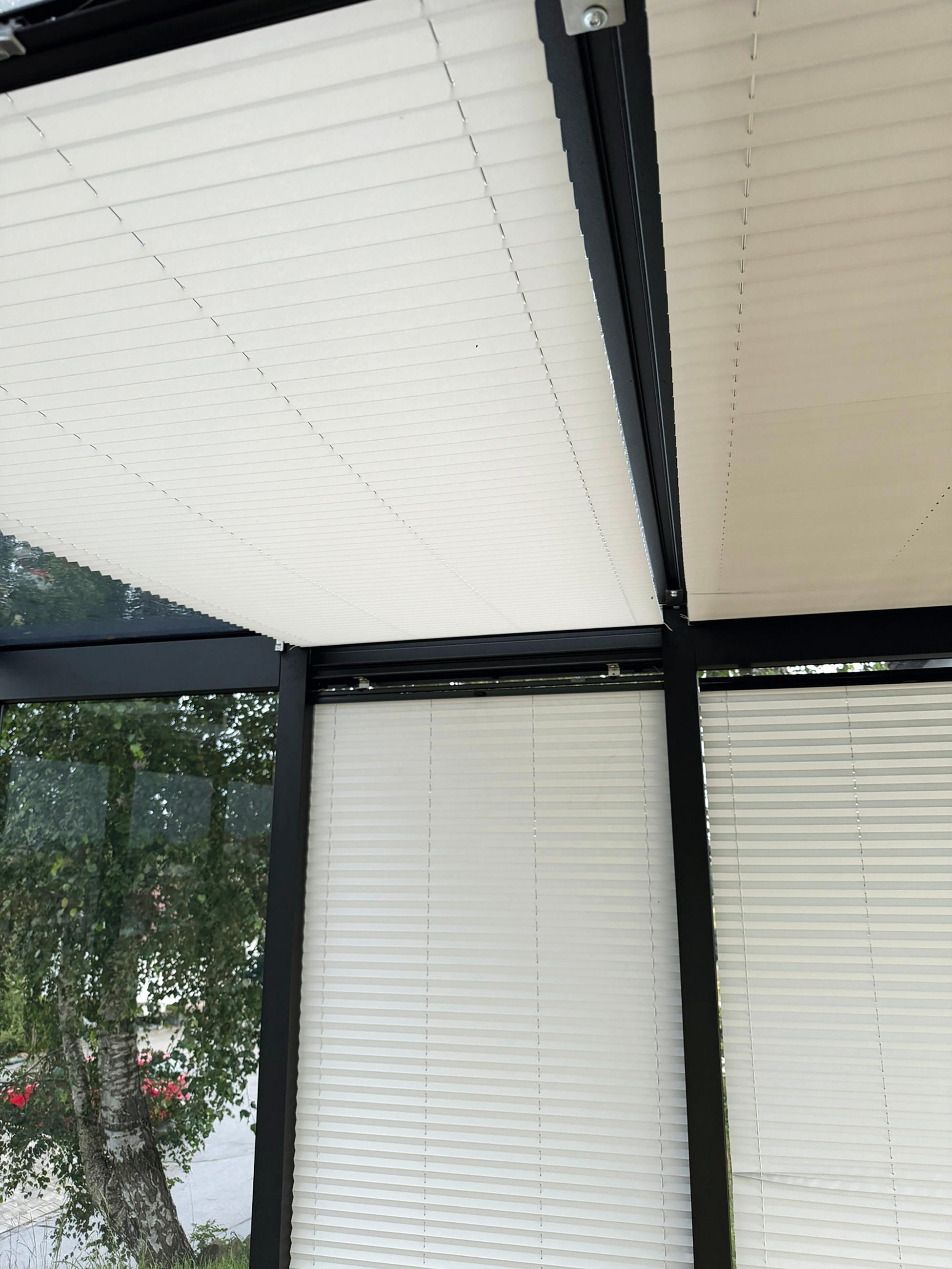 PLISSEE  - Hellgrau, Basics, Kunststoff/Textil (100/200cm)