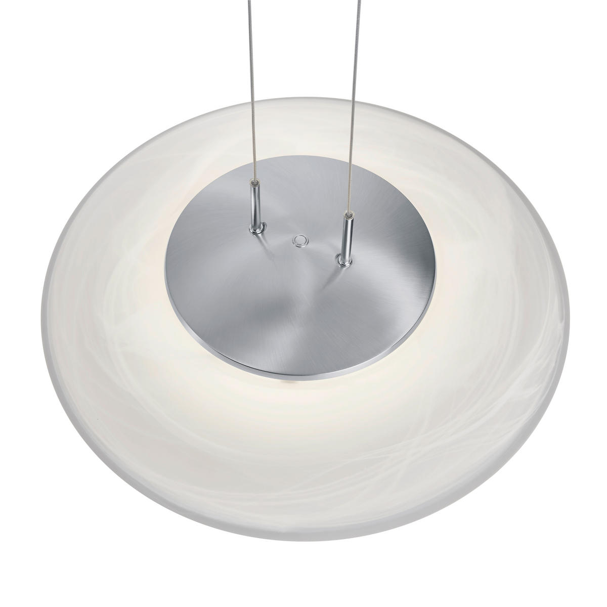 LED-HÄNGELEUCHTE 42,5/150 cm  - Chromfarben/Nickelfarben, Design, Glas/Metall (42,5/150cm) - Hell