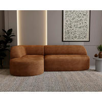 ECKSOFA Chenille Rostfarben  - Rostfarben/Schwarz, Design, Kunststoff/Textil (156/218cm) - Livetastic