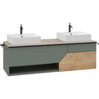 WASCHTISCHKOMBI 160 cm  - Wildeiche/Schwarz, LIFESTYLE, Holz/Keramik (160cm) - Voglauer