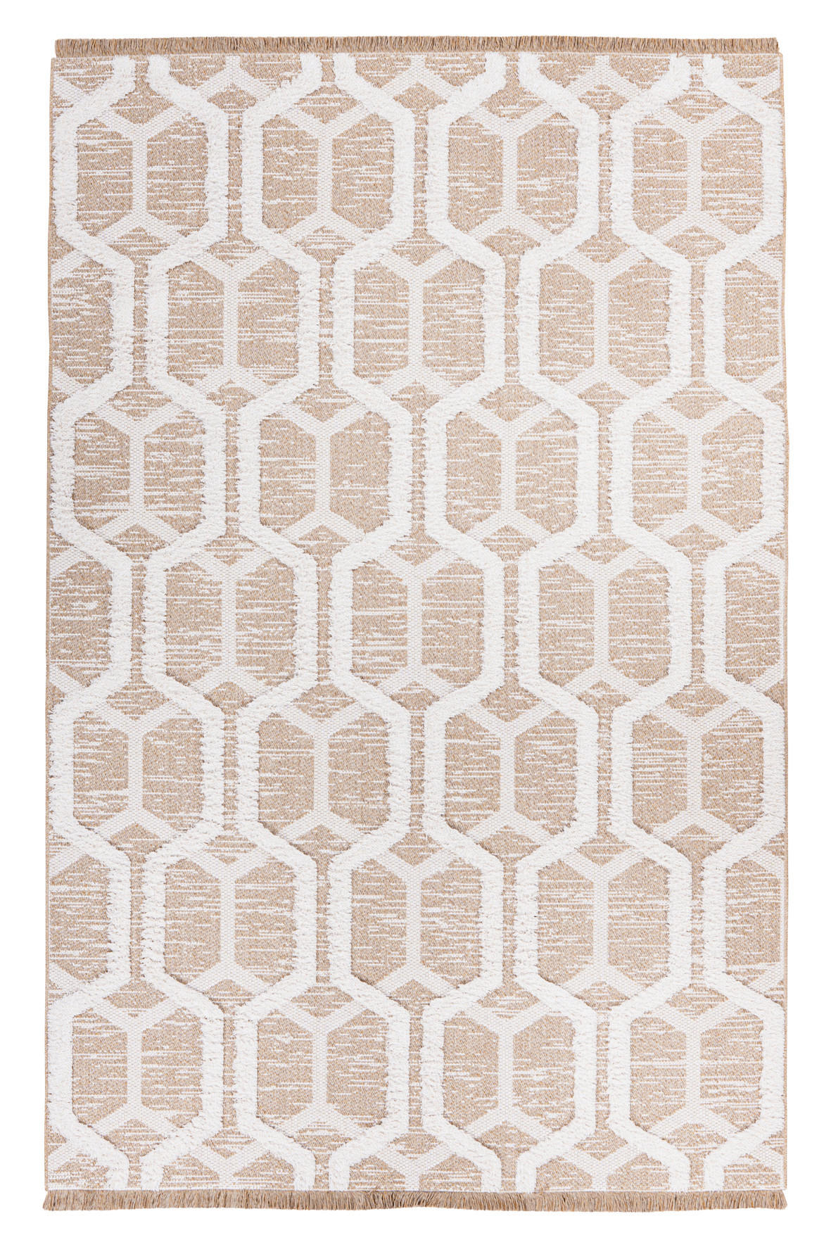 FLACHWEBETEPPICH 80/150 cm My Nomad  - Sandfarben/Weiss, Design, Textil (80/150cm) - Novel