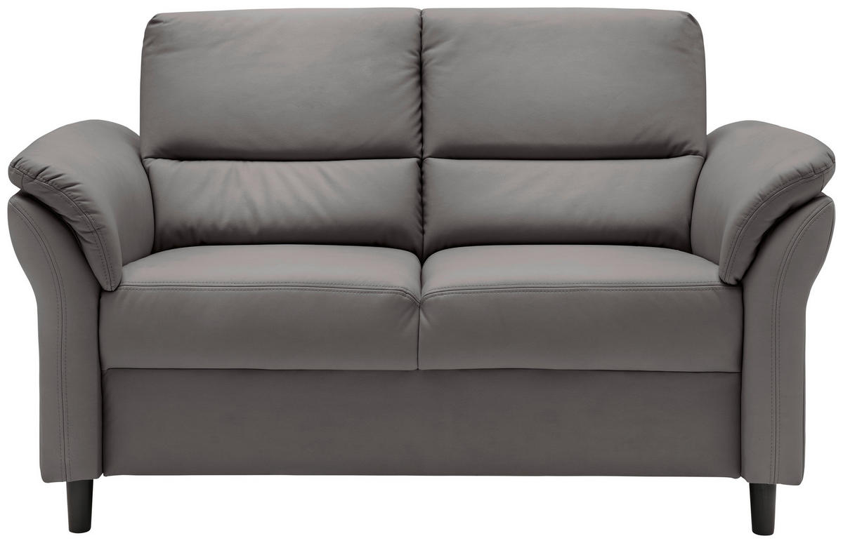 2-SITZER-SOFA in Lederlook Anthrazit  - Anthrazit/Schwarz, Modern, Holz/Textil (147/90/89cm) - Livetastic