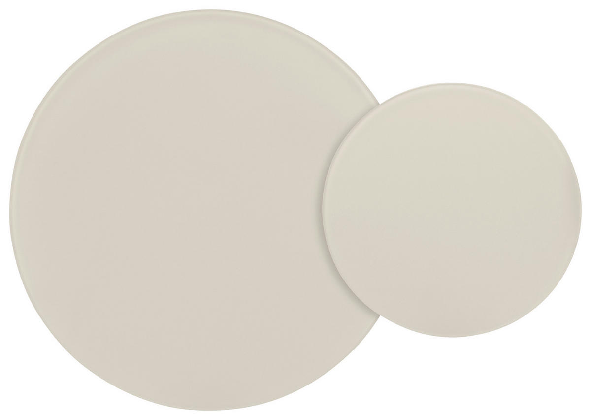 COUCHTISCHSET 70-45/70-45/39-45 cm Klarglas rund Kaschmir, Beige  - Kaschmir/Beige, Design, Glas/Metall (70-45/70-45/39-45cm) - Stylife