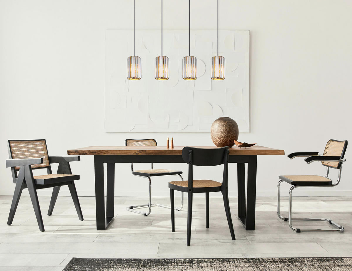 HÄNGELEUCHTE RUN 88/13,5/120 cm   - Braun/Grau, Trend, Glas/Metall (88/13,5/120cm)