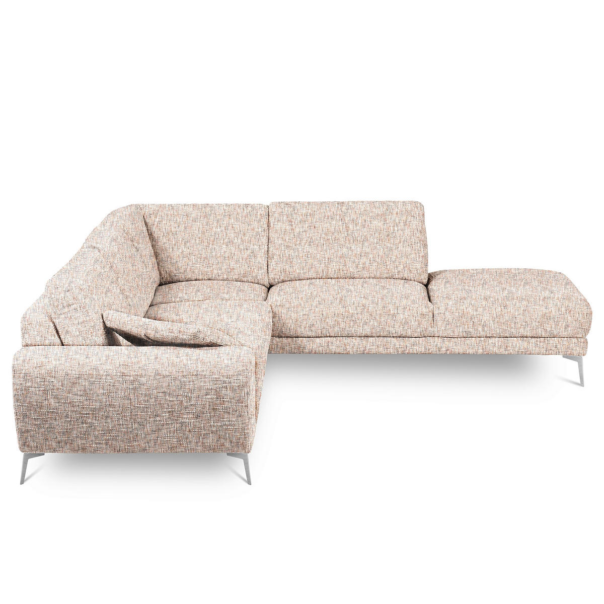 ECKSOFA  Webstoff Blau, Gelb, Rot, Weiss  - Chromfarben/Blau, Design, Textil/Metall (273/250cm) - Livetastic