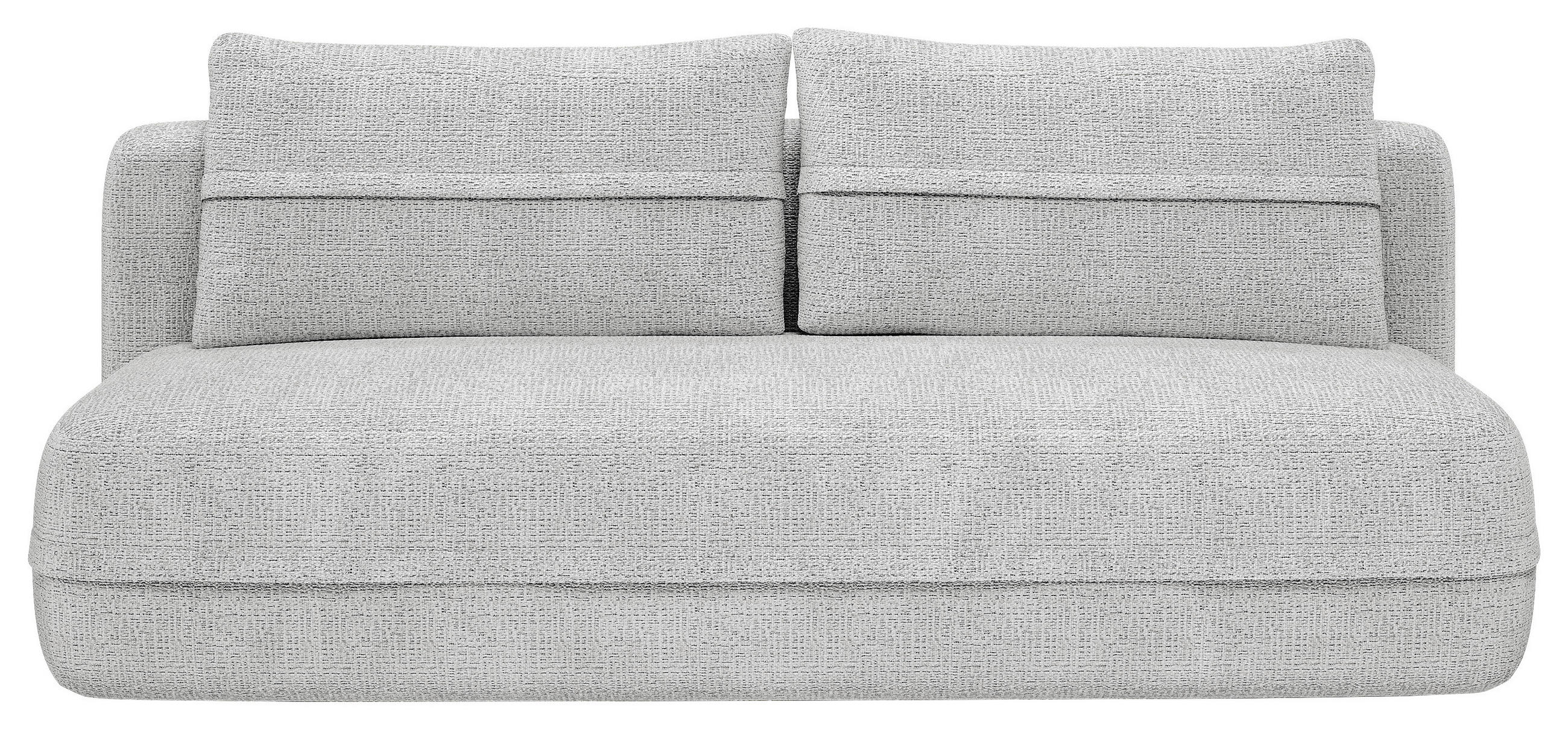 SCHLAFSOFA Chenille Silberfarben  inkl. Rückenkissen, Bettkasten, Schlaffunktion, Rücken echt, Liegefläche im Originalstoff  - Silberfarben/Schwarz, KONVENTIONELL, Kunststoff/Textil (213/92/105cm) - Milino