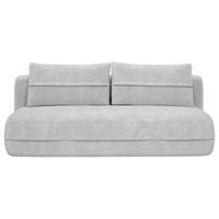 SCHLAFSOFA Chenille Silberfarben  inkl. Rückenkissen, Bettkasten, Schlaffunktion, Rücken echt, Liegefläche im Originalstoff  - Silberfarben/Schwarz, KONVENTIONELL, Kunststoff/Textil (213/92/105cm) - Milino