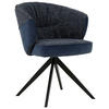 ARMLEHNSTUHL  in Eisen Webstoff, Mikrofaser  - Blau/Schwarz, Design, Textil/Metall (61/82,5/62,5cm) - Novel