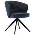 ARMLEHNSTUHL  in Eisen Webstoff, Mikrofaser  - Blau/Schwarz, Design, Textil/Metall (61/82,5/62,5cm) - Novel