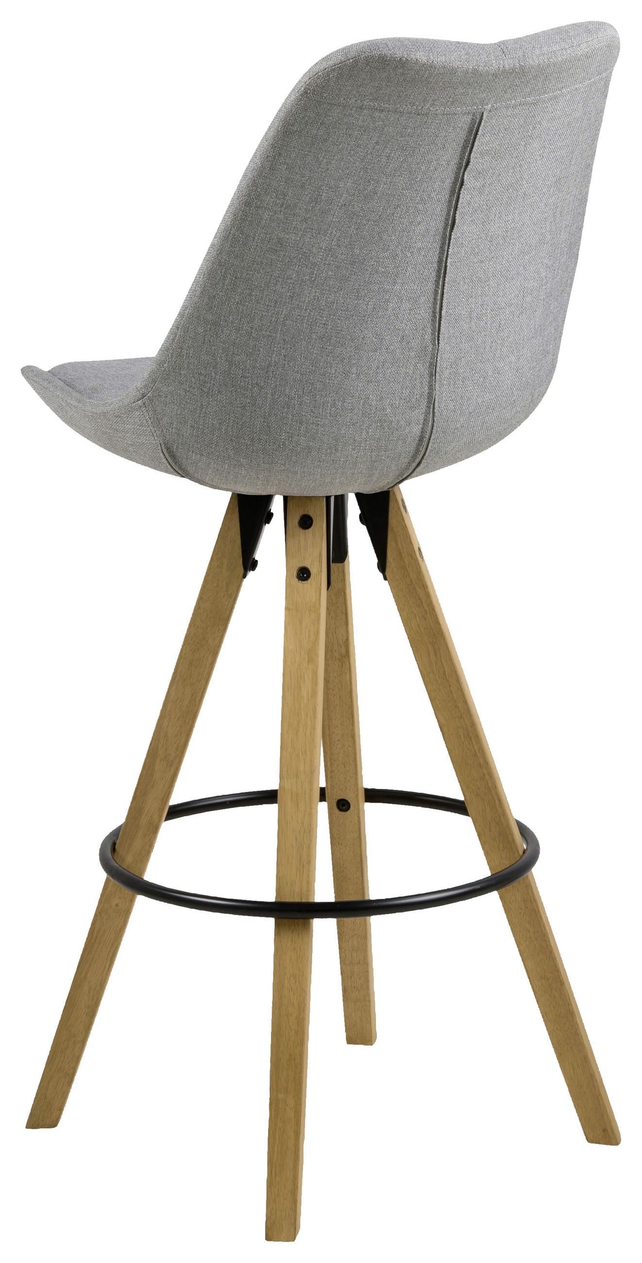 Thumbnail - Carryhome Barhocker, Hellgrau, Textil, Kautschukholz, massiv, eckig, rund, 48x112x56 cm, Esszimmer, Barmöbel, Barhocker