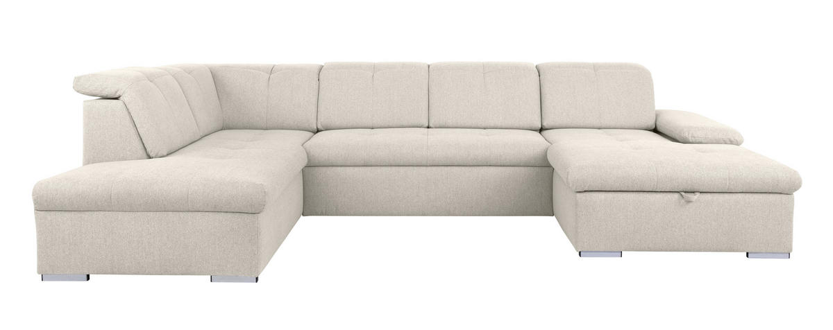 WOHNLANDSCHAFT in Beige  - Beige/Grau, Design, Textil/Metall (215/328/173cm) - MID.YOU
