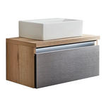 WASCHTISCHKOMBI 60 cm  - Eichefarben/Silberfarben, LIFESTYLE, Keramik/Holzwerkstoff (60cm) - Dieter Knoll