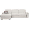 ECKSOFA in Flachgewebe Creme  - Chromfarben/Creme, KONVENTIONELL, Textil/Metall (176/285cm) - Novel