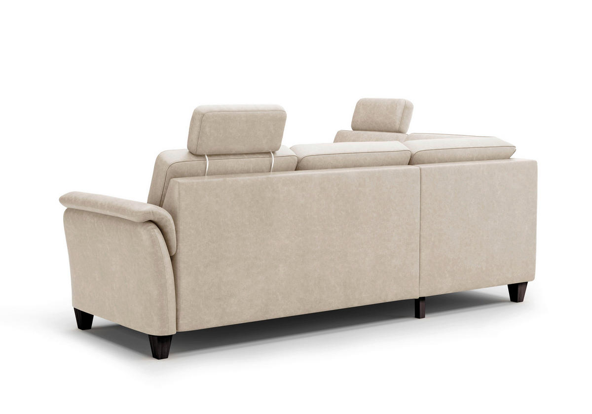 ECKSOFA PALMERA V Beige Mikrofaser  - Wengefarben/Beige, KONVENTIONELL, Holz/Textil (212/236cm) - Sit & More