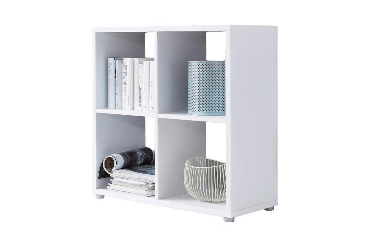 REGÁL, bílá, 72/74/33 cm - bílá/barvy stříbra, Moderní, kompozitní dřevo/plast (72/74/33cm) - MID.YOU