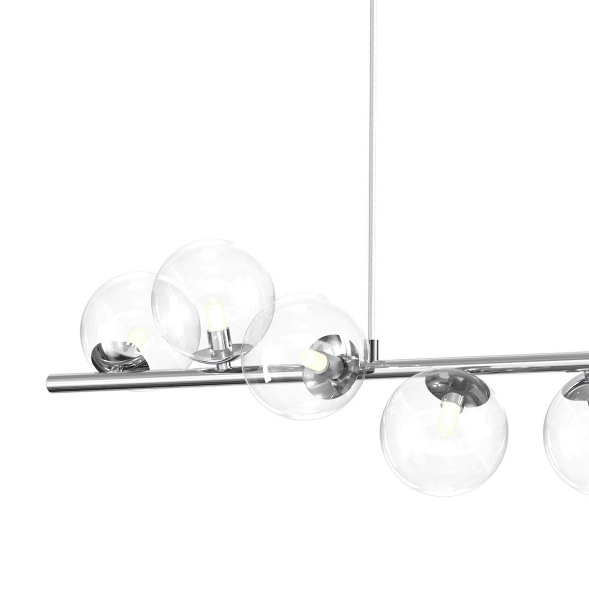 PENDELLEUCHTE 105/27/150 cm  - Chromfarben, Design, Glas/Metall (105/27/150cm)