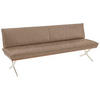 SITZBANK 214/88/66 cm Echtleder Edelstahlfarben, Beige Nussbaum furniert Metall  - Edelstahlfarben/Beige, Design, Leder/Holz (214/88/66cm) - Koinor