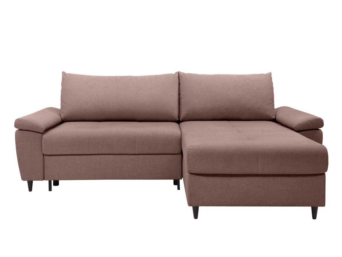 ECKSOFA GORDES Braun  - Schwarz/Braun, Design, Holz/Textil (248/174cm) - MID.YOU
