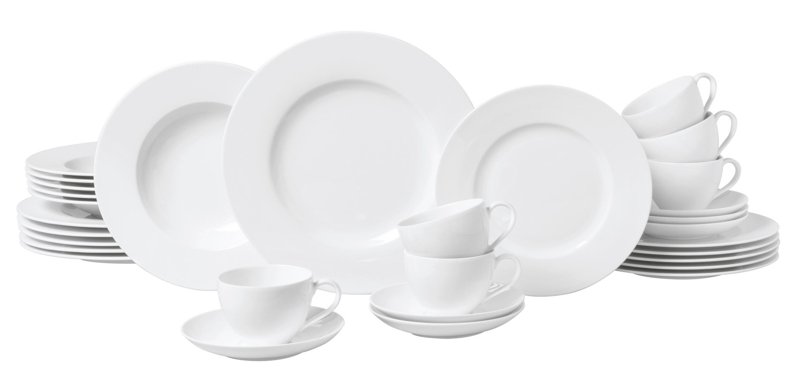 KOMBISERVICE Weiß Basic White 30-teilig 6 Personen  - Weiß, Basics, Keramik (39,4/39,4/33,8cm) - Villeroy & Boch