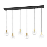 LED-HÄNGELEUCHTE 138/25/150 cm   - Messingfarben/Schwarz, Design, Glas/Metall (138/25/150cm) - Eglo