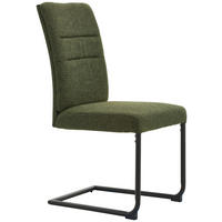 SZÁNKÓTALPAS SZÉK fém, textil zöld, fekete  - fekete/zöld, Design, textil/fém (48/98/63cm) - Novel