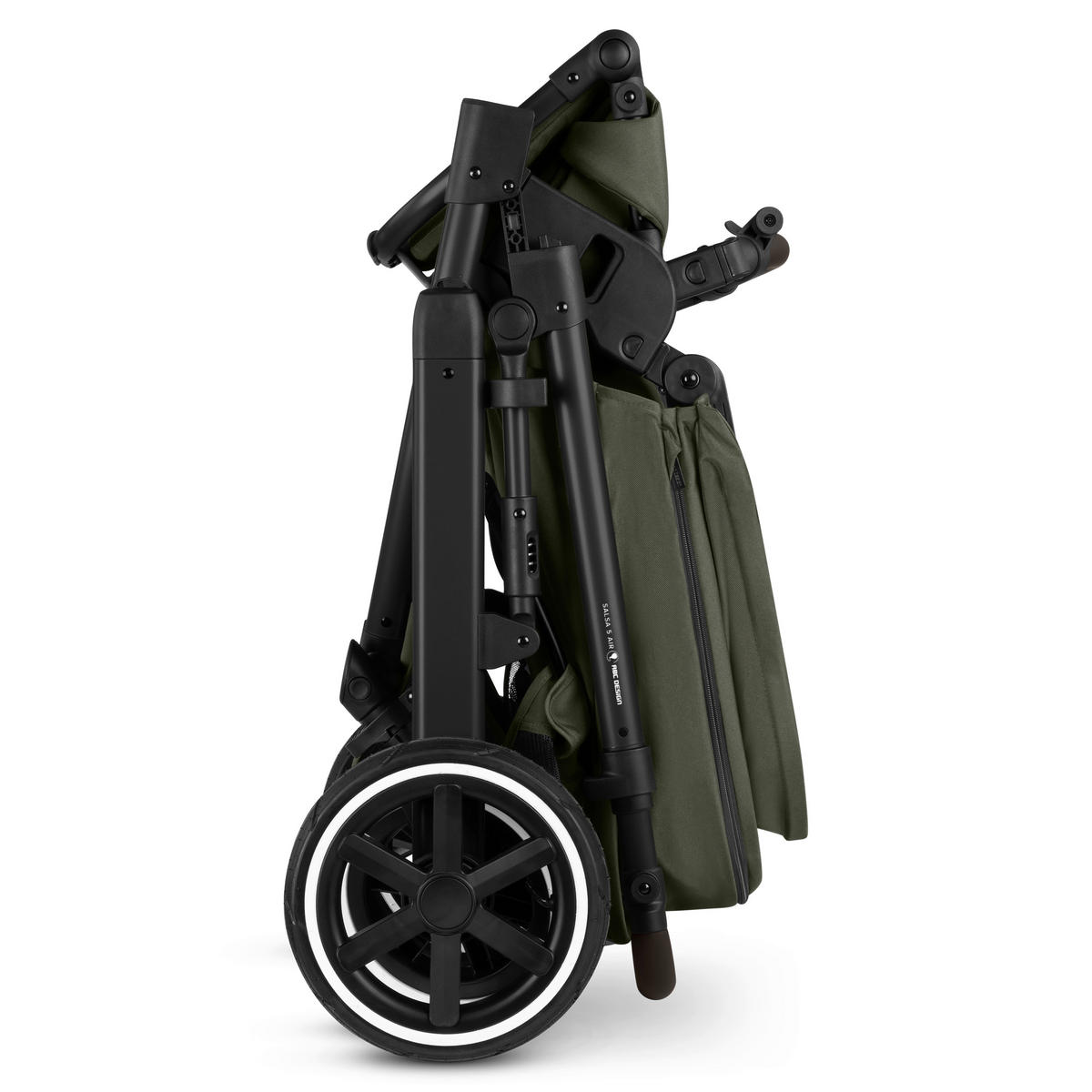 KINDERWAGENSET  Salsa 5 Air Herbst Set  Avocado  - Schwarz/Olivgrün, Basics, Textil/Metall (63/118/95,5cm) - ABC Design