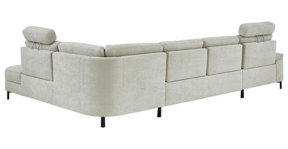 WOHNLANDSCHAFT Dieter Knoll Greige Chenille  - Greige/Schwarz, Design, Textil/Metall (175/349/235cm) - Dieter Knoll