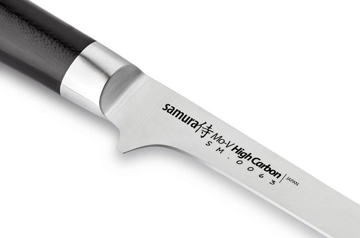 NOŽ ZA OTKOŠTAVANJE  MO-V        30 cm    oplemenjeni čelik - srebrne boje/crna, Basics, drvni materijal/metal (30cm) - Samura
