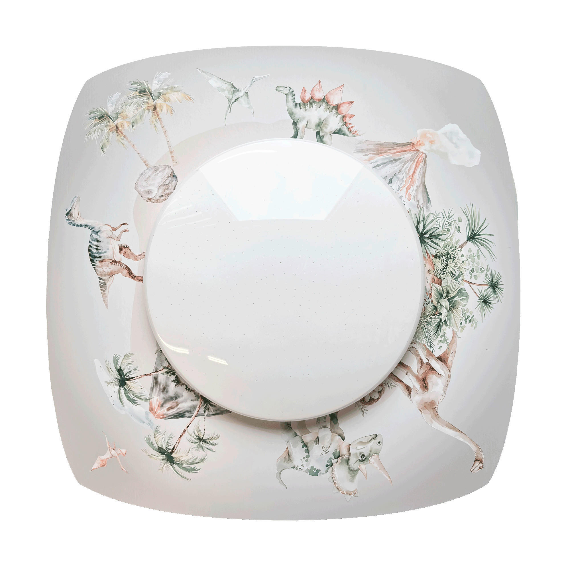 LED-KINDERDECKENLEUCHTE Jurassic 58/58/12 cm   - Weiß, Basics, Holz (58/58/12cm)