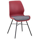 STUHL Webstoff Grau, Rot, Schwarz  - Rot/Schwarz, Design, Kunststoff/Textil (47/87,5/55,5cm) - Xora
